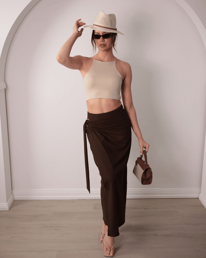 Verselle Wrap-Effect Maxi Skirt