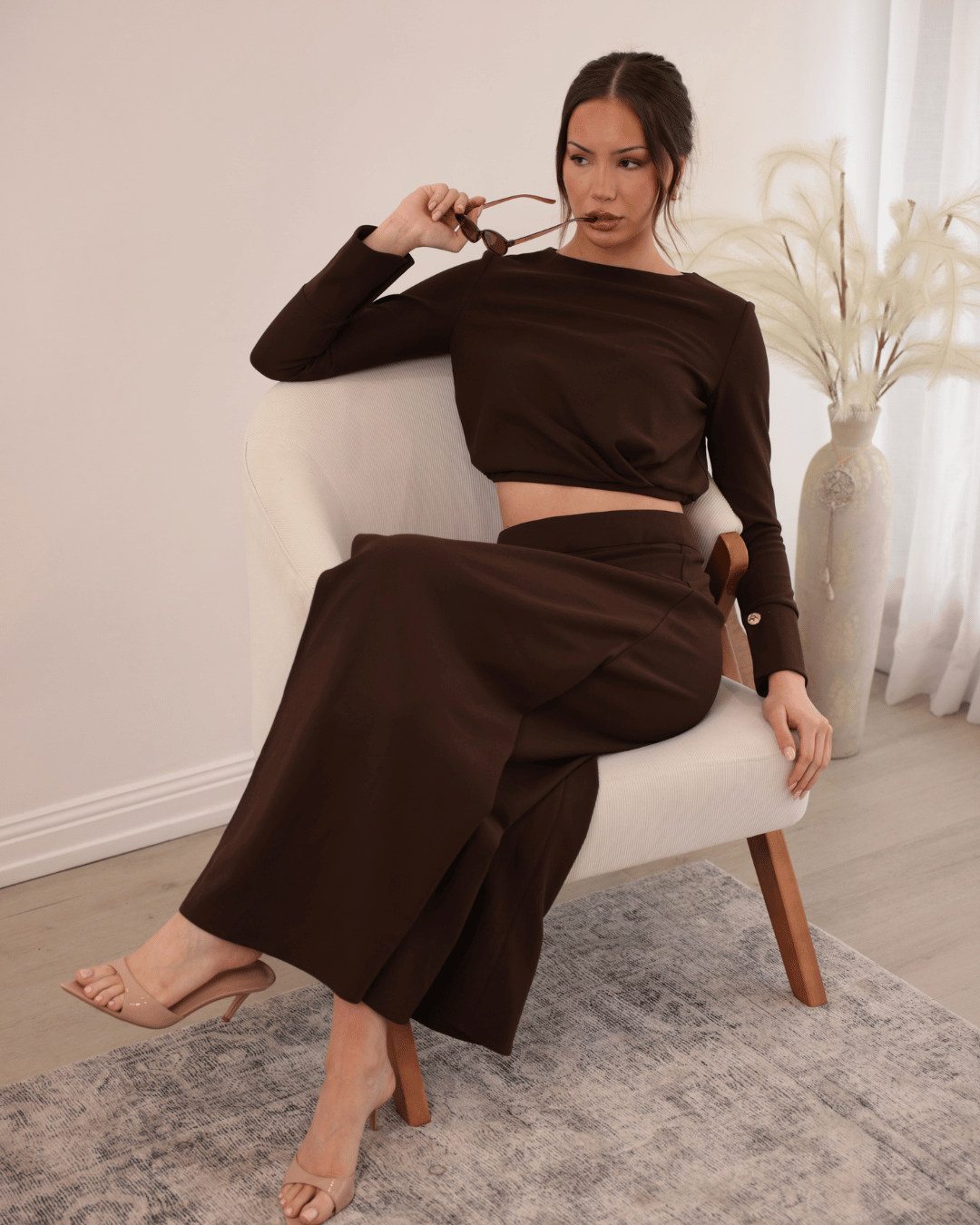 Verselle Wrap-Effect Maxi Skirt